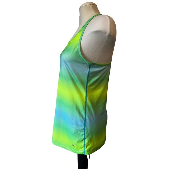 Champion Powertrain Neon Racerback Tank Sz Large Womens Blue Yellow Sportwear - Picture 7 of 8